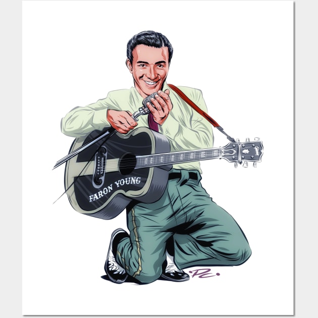 Faron Young - An illustration by Paul Cemmick Wall Art by PLAYDIGITAL2020